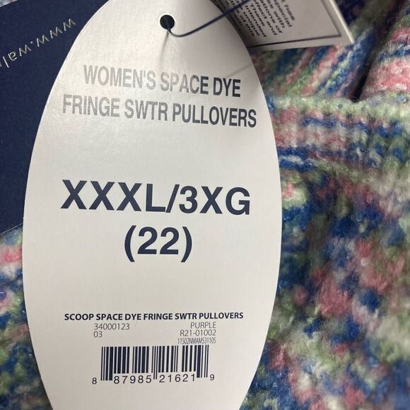 SCOOP Women’s Space Dye Fringe Pullover Sweater Multicolored Size XXXL/3XG (22) - Picture 7 of 11
